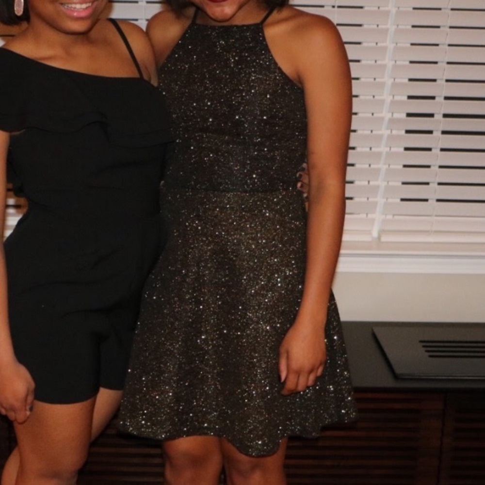 Black and gold sparkly dress